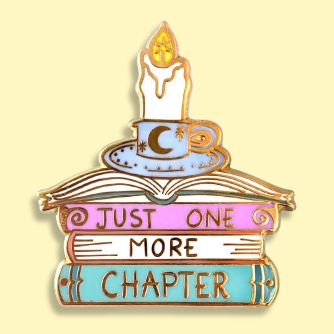 Limited Edition Just One More Chapter Hard Enamel Lapel Pin for Book Lovers