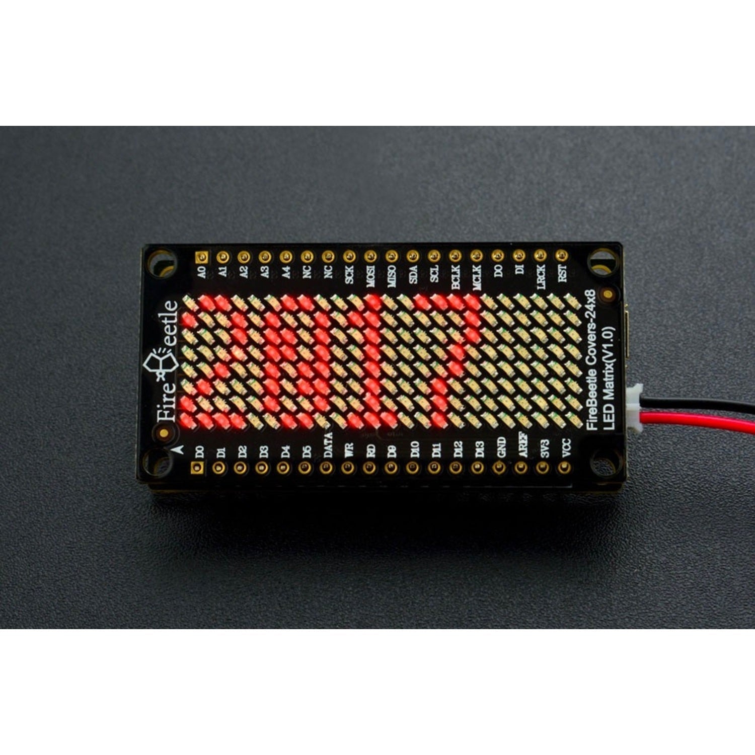 Red 24x8 LED Matrix FireBeetle Covers for Low - power IoT
