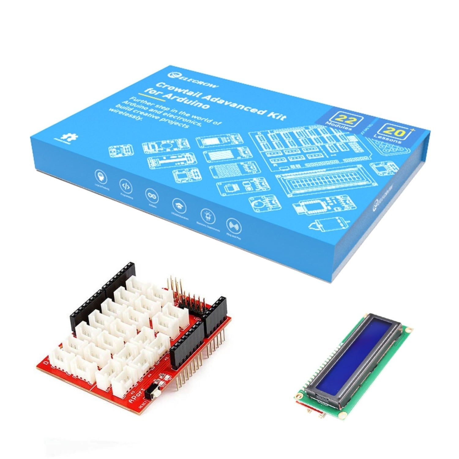 Advanced Crowtail Starter Kit for Arduino - Ideal for Electronics Enthusiasts and Learners