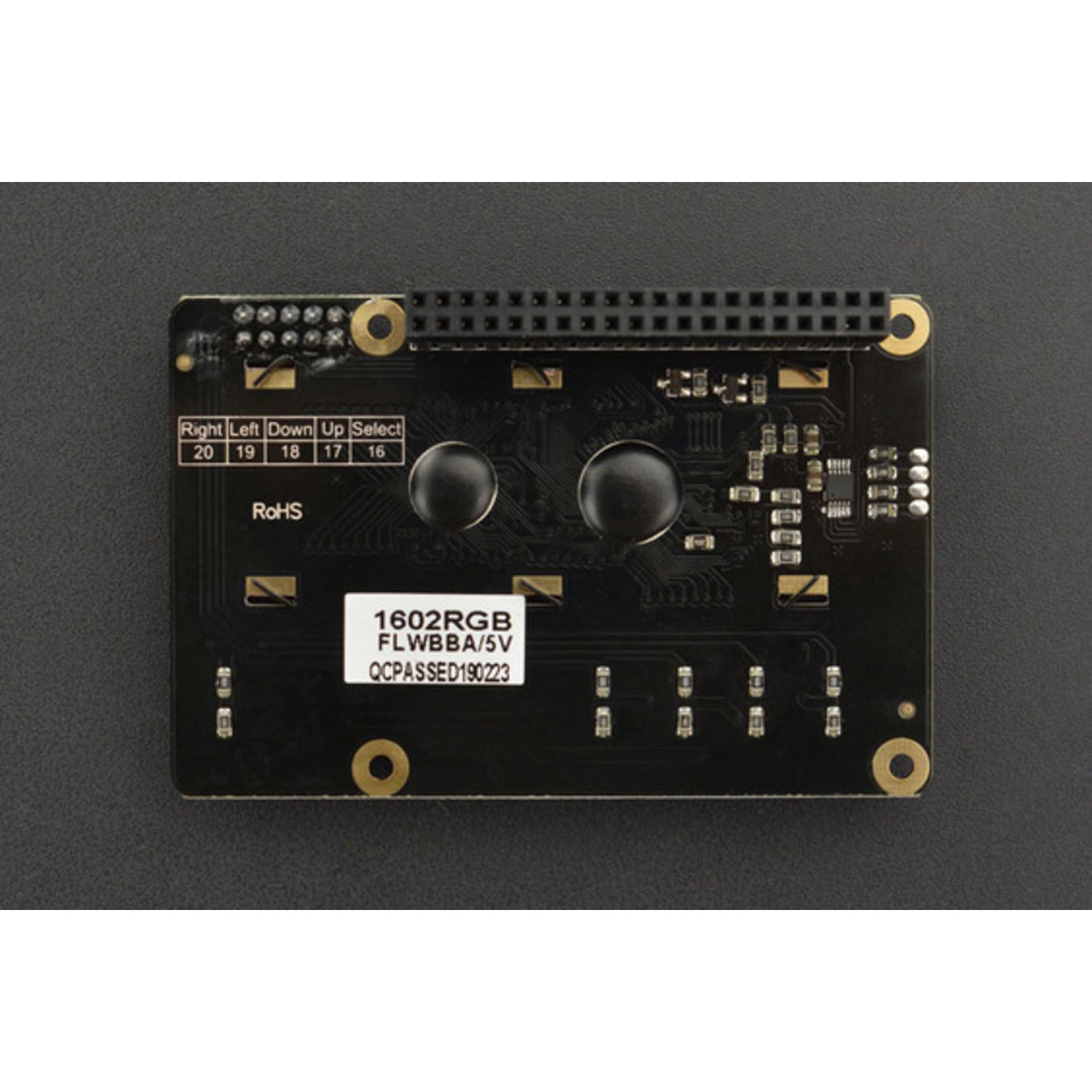 16x2 RGB LCD Keypad HAT with RGB Backlight Compatible with Raspberry Pi 3B+/4B