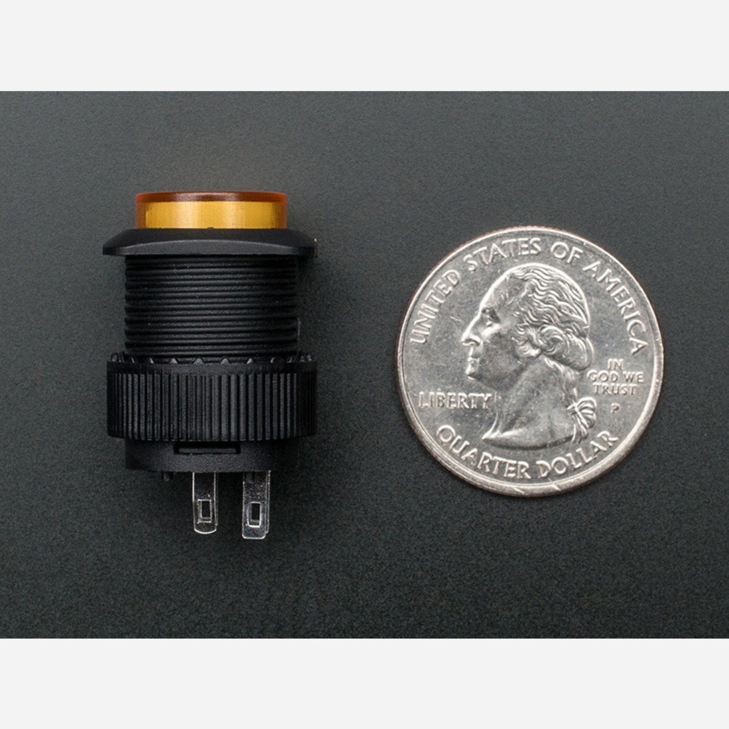 16mm Yellow Momentary Illuminated Pushbutton Switch for Project Panels