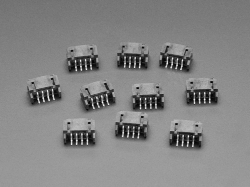 Pack of 10 Horizontal JST PH 4-pin Connectors for Circuit Board Applications