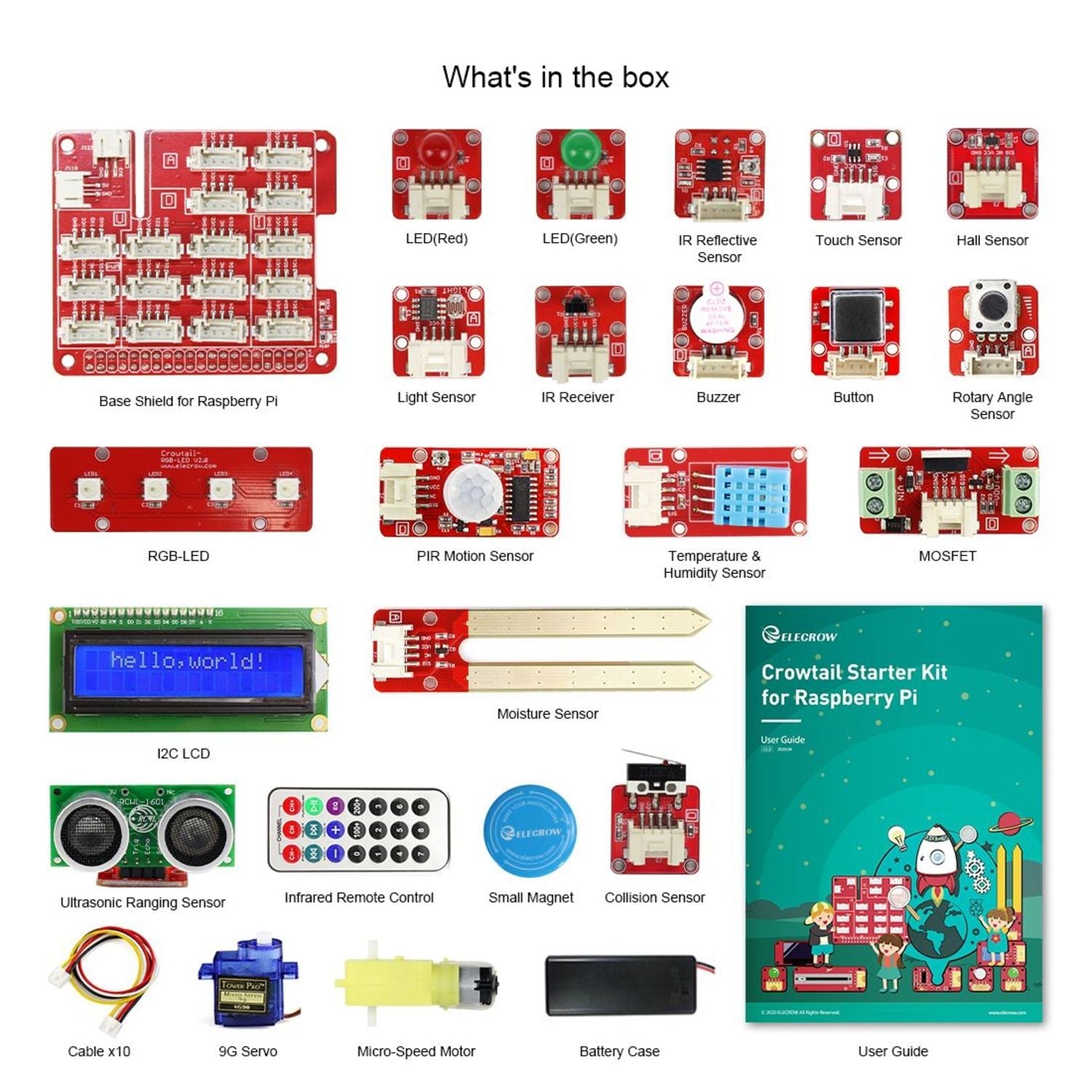 Comprehensive Crowtail Starter Kit Ideal for Initiating Raspberry Pi and Python Learning