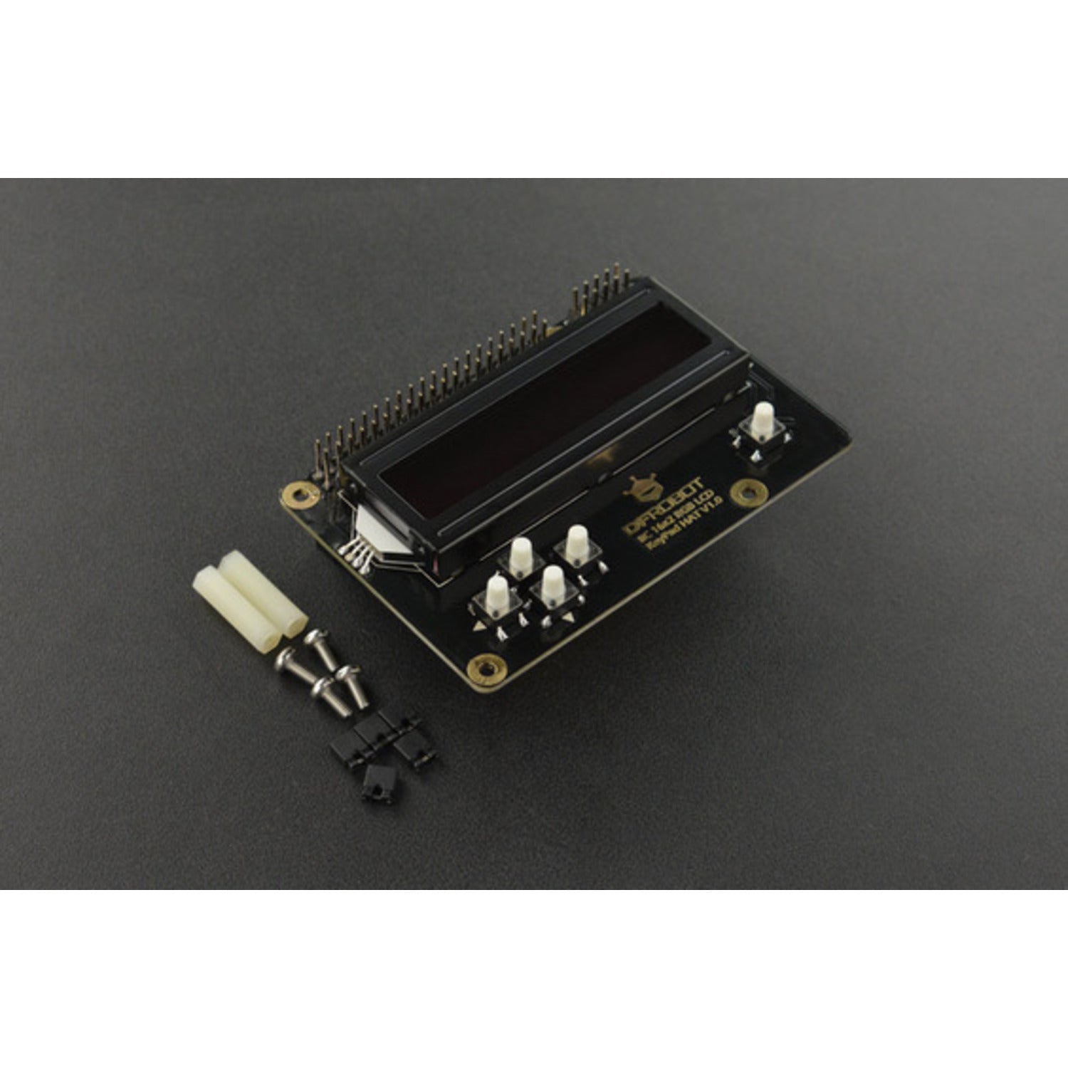 16x2 IIC RGB LCD Keypad HAT Version 1.0 (Black) - A Premium Add - on for Raspberry Pi