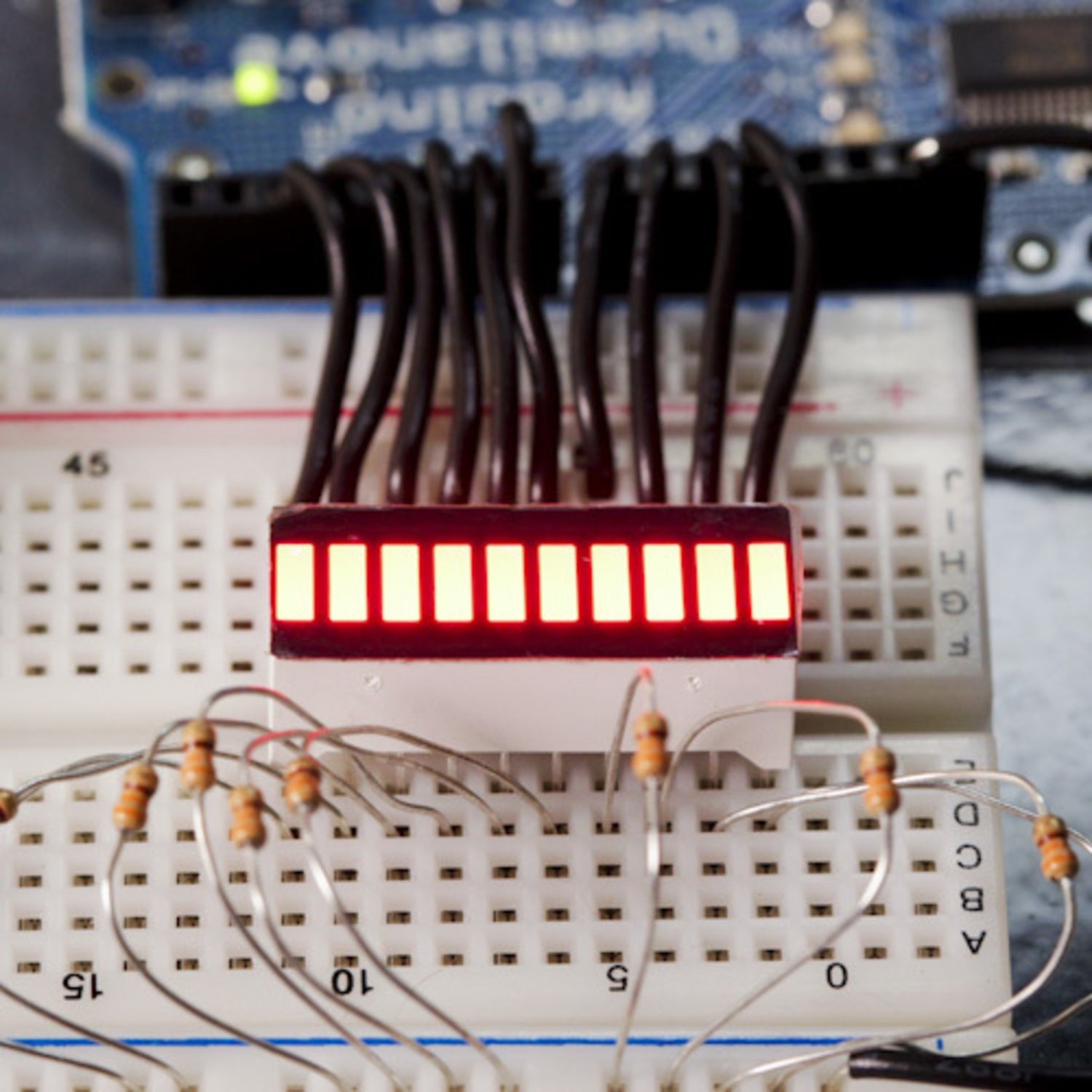 Red 10-Segment Compact LED Bar Graph for Prototyping