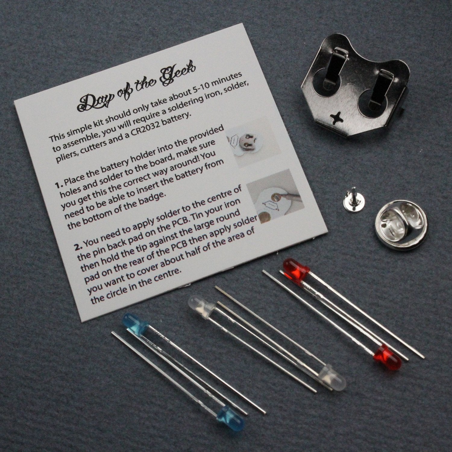 White Soldering Badge Kit for The Day of the Geek