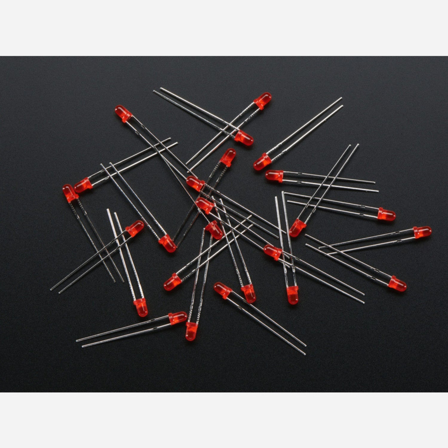 25-Piece Pack of 3mm Diffused Red LEDs for Daytime Visibility
