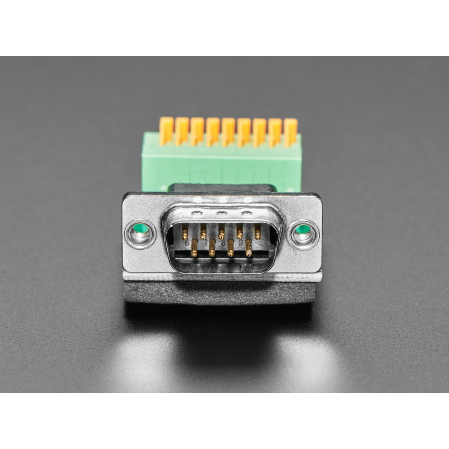 DE-9 (DB-9) Male Plug to Terminal Spring Block Adapter for Custom Cable and Interface Creation