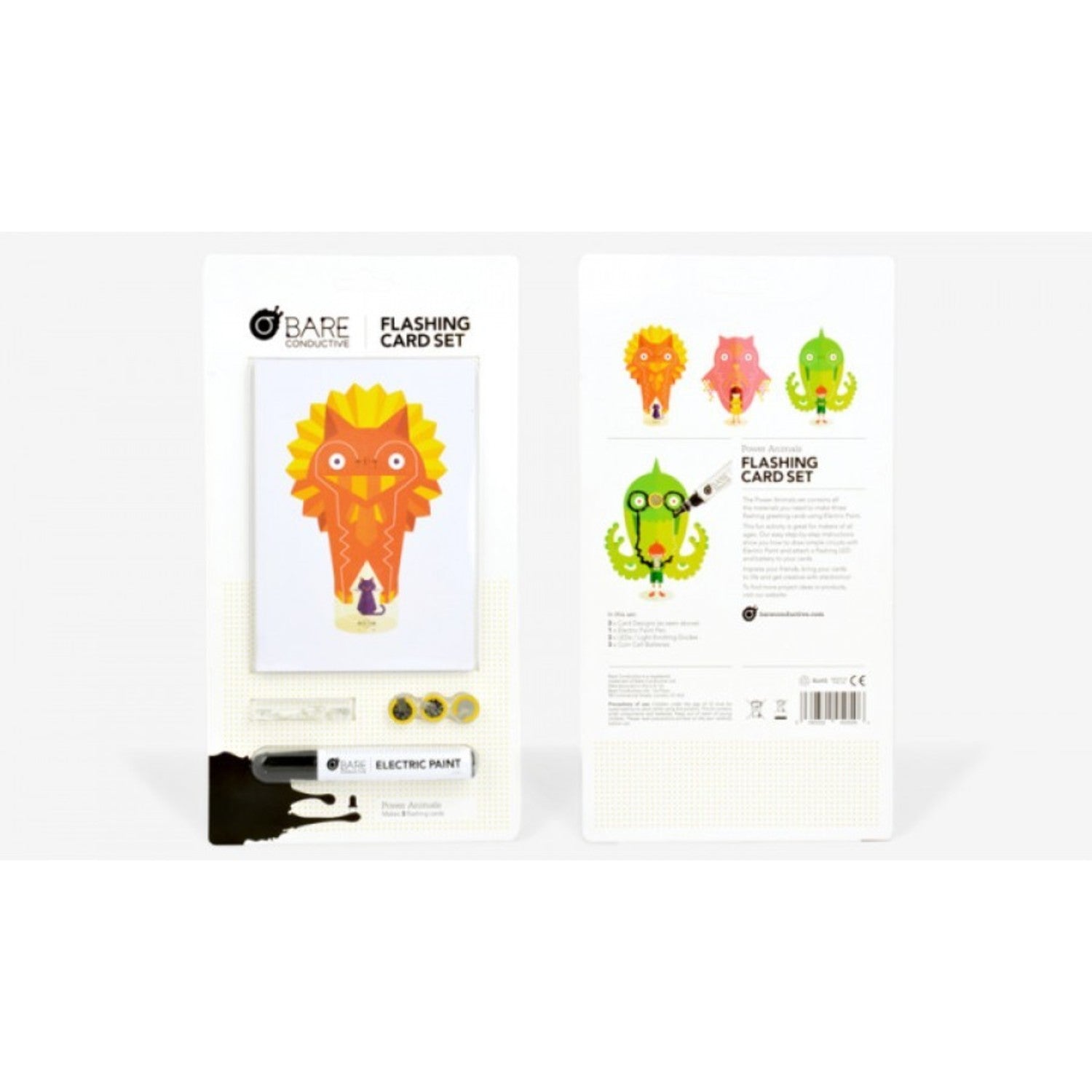 Power Animals Flashing Card Set - Ideal for All Ages