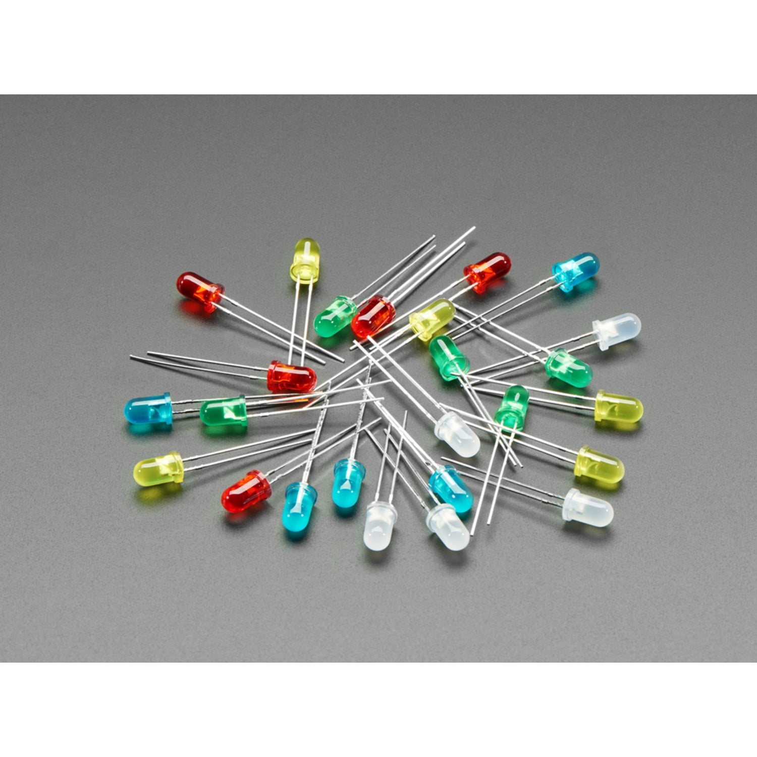 5mm Diffused LED Pack - 25 Pieces with 5 LEDs in Each of 5 Different Colors for Electronic Projects