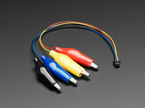JST SH 4-pin STEMMA QT/Qwiic Cable with Alligator Clips for Easy Connections