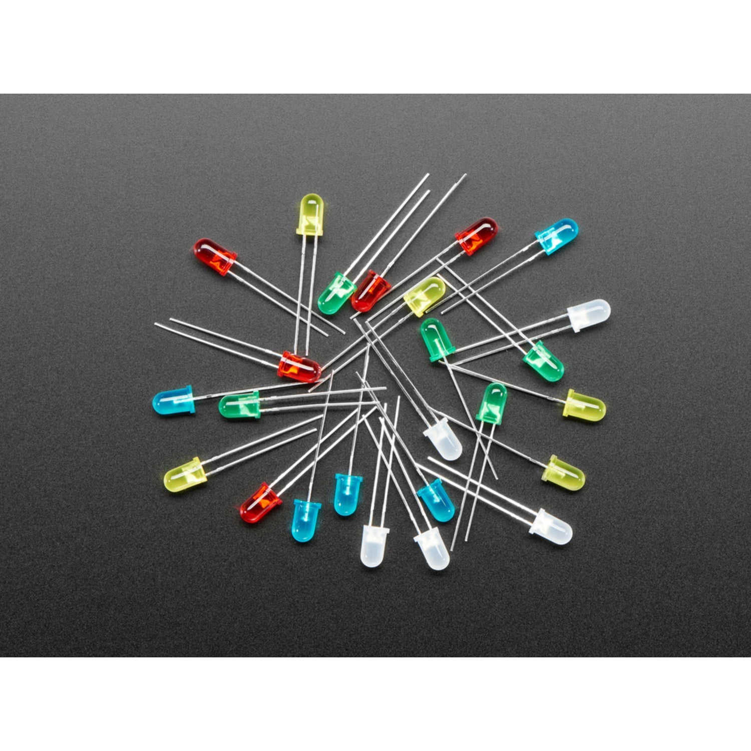 5mm Diffused LED Pack - 25 Pieces with 5 LEDs in Each of 5 Different Colors for Electronic Projects