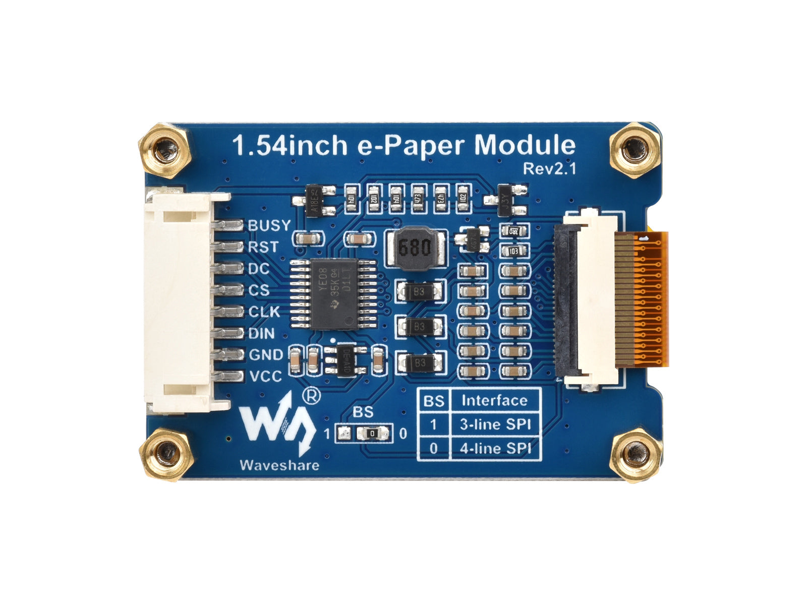 1.54-Inch Tri-Color Electronic Paper Display Module with 200x200 Resolution and SPI Interface for Digital Displays