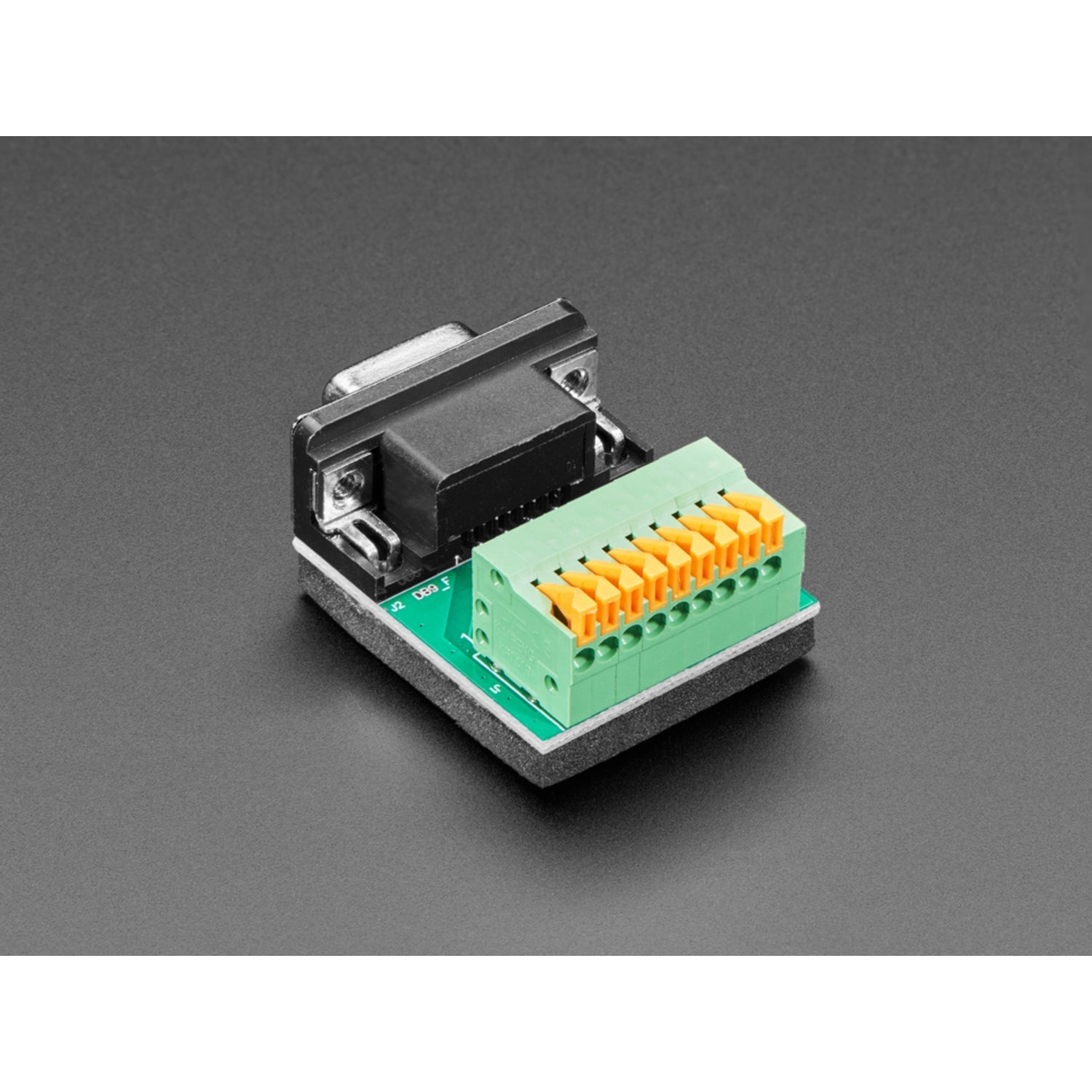 DE-9 (DB-9) Female Socket to Terminal Spring Block Adapter for Easy Custom Wiring