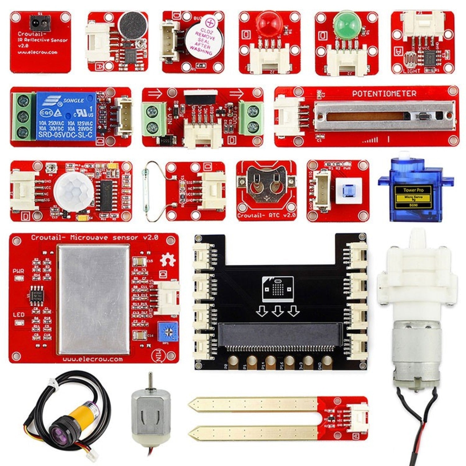 Crowtail Beginner Starter Kit Compatible with Micro:bit 2.0 (Micro:bit Not Included)