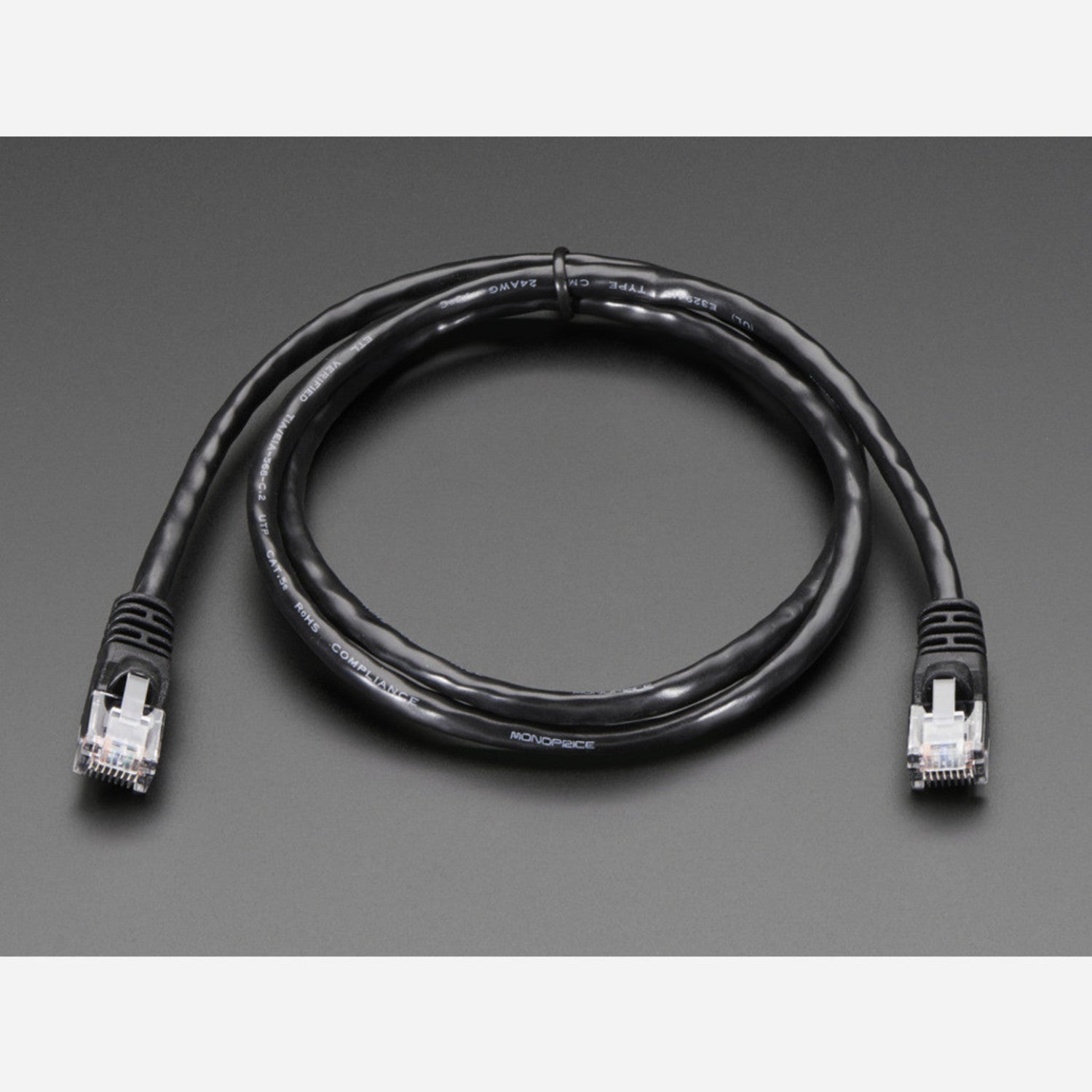 3-Foot Long Adafruit Black Ethernet Cable for Multiple Devices