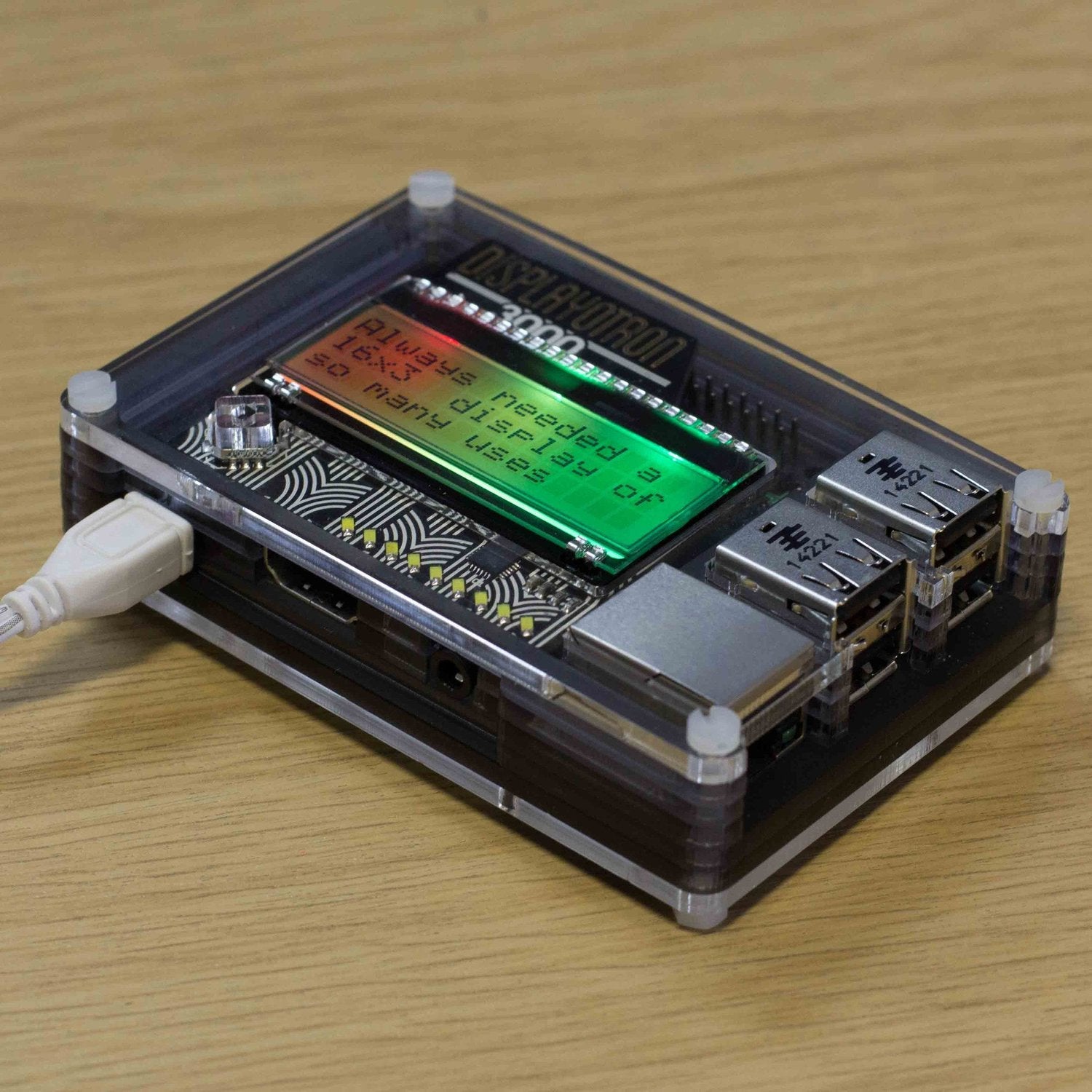 Display-O-Tron 16x3 Character Transparent LCD Display