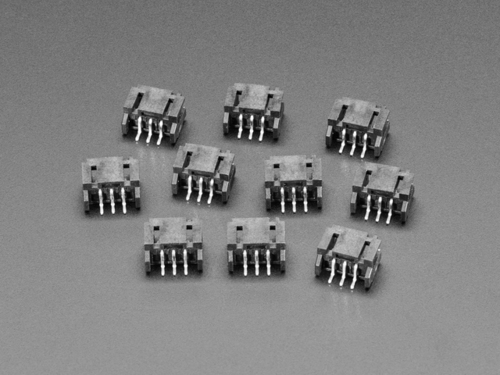 10-Pack of 2mm Pitch JST PH 3-Pin Horizontal Connectors