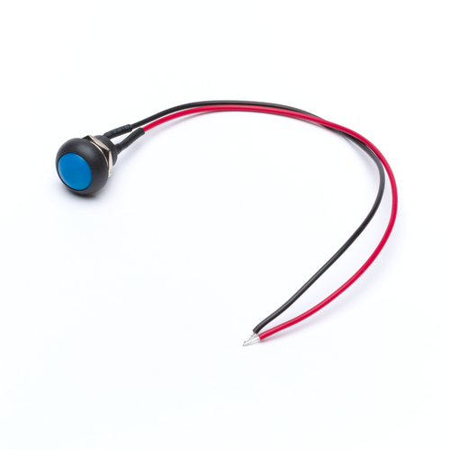 12mm Blue Momentary Push - Button Dome Switch with Wires for Easy Electrical Setup
