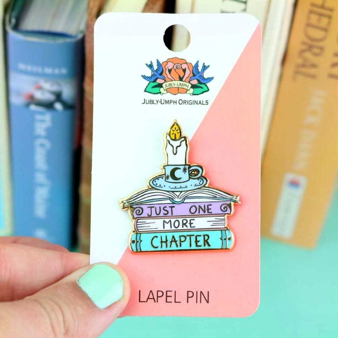 Limited Edition Just One More Chapter Hard Enamel Lapel Pin for Book Lovers