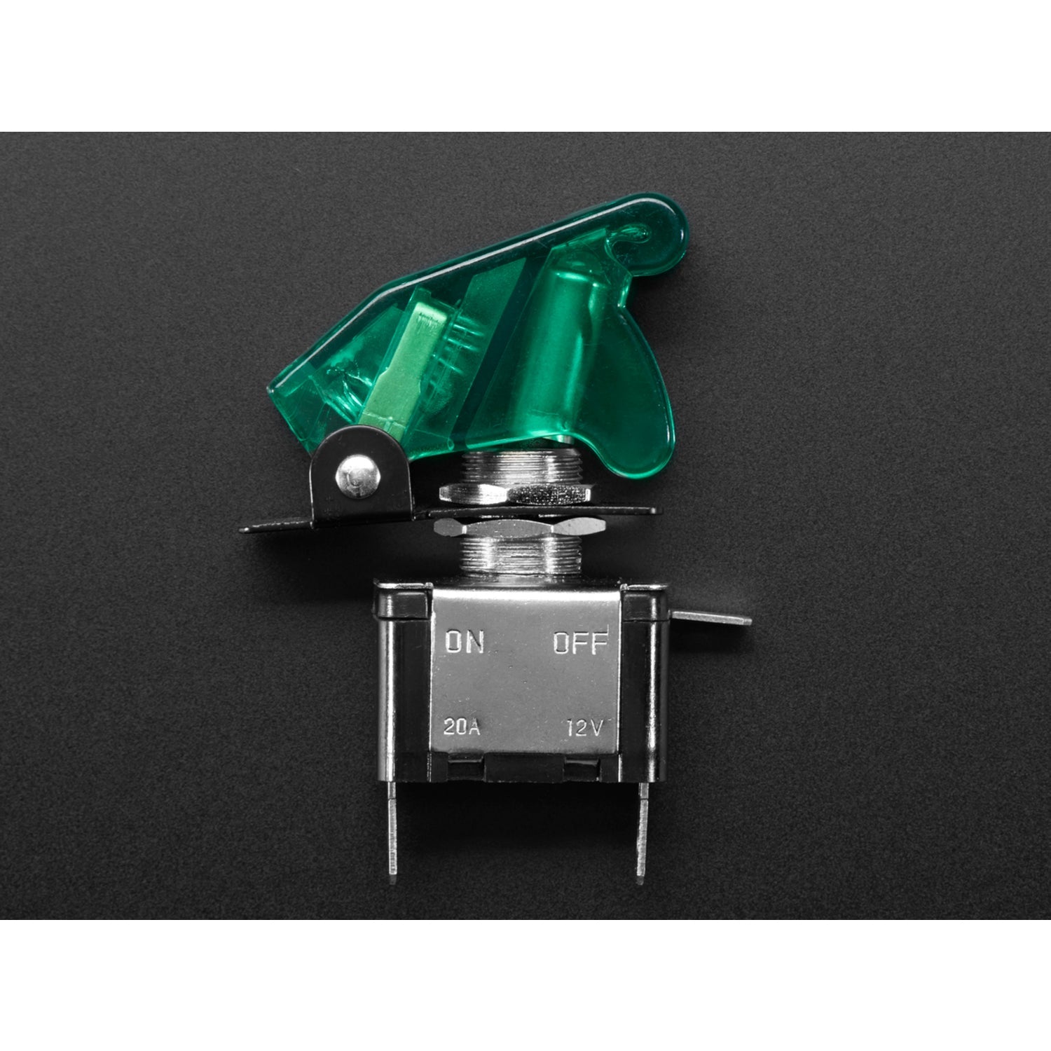 Green Illuminated Toggle Switch with Protective Cover for Various Applications