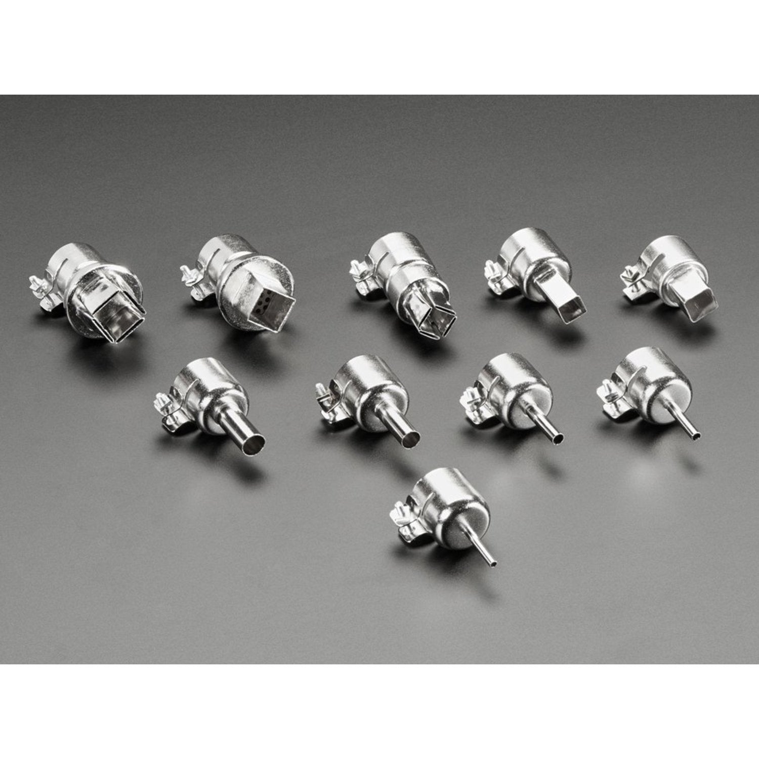 Comprehensive 10-piece Kit of Hot Air Rework Soldering Nozzles for Precision Soldering