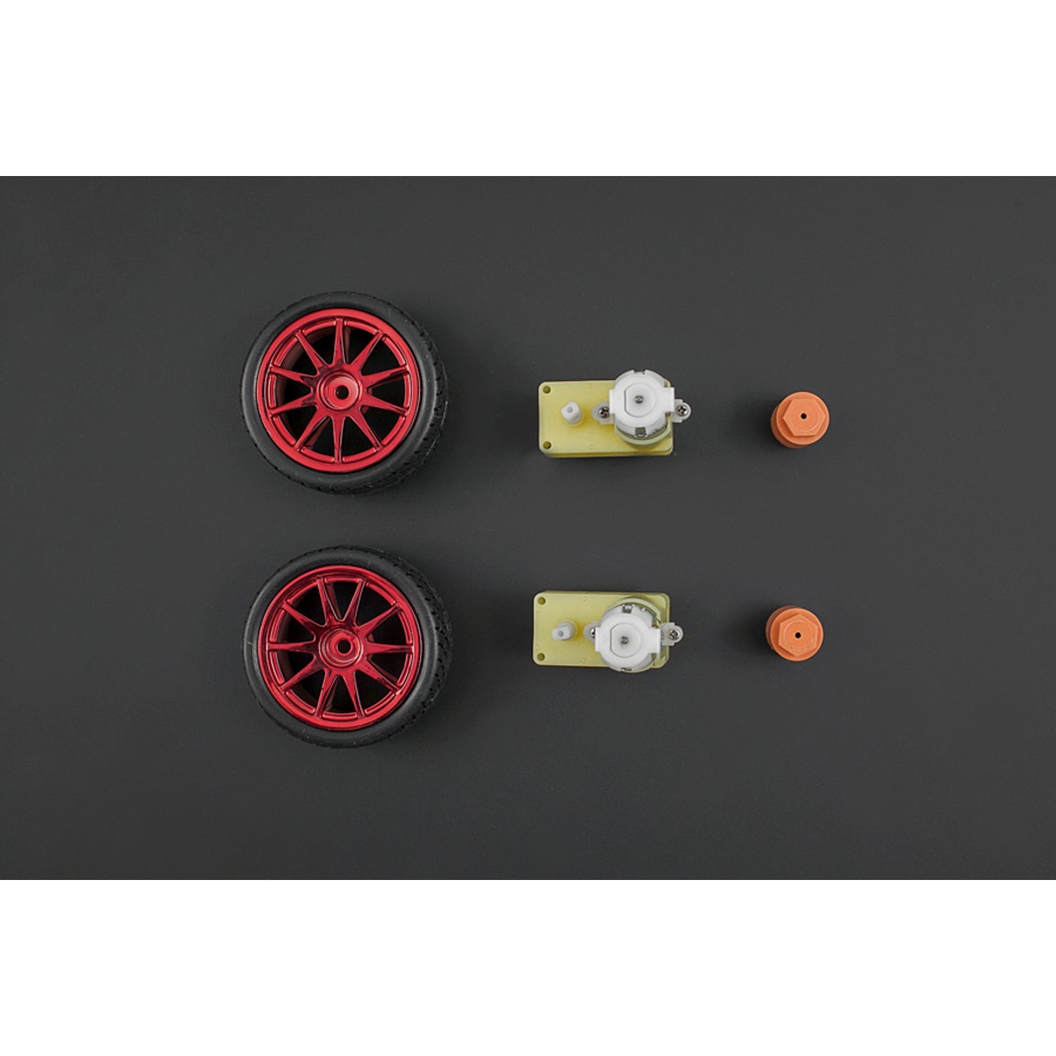 Vibrant Red D65mm Wheel Set for 2WD and 4WD Platforms