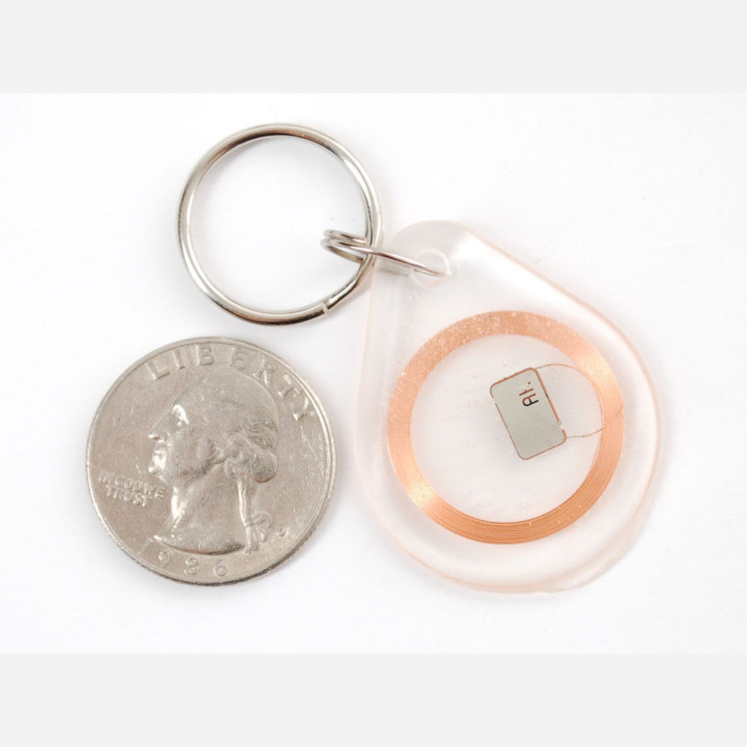 13.56MHz Transparent RFID/NFC Keychain Fob with 1KB Storage