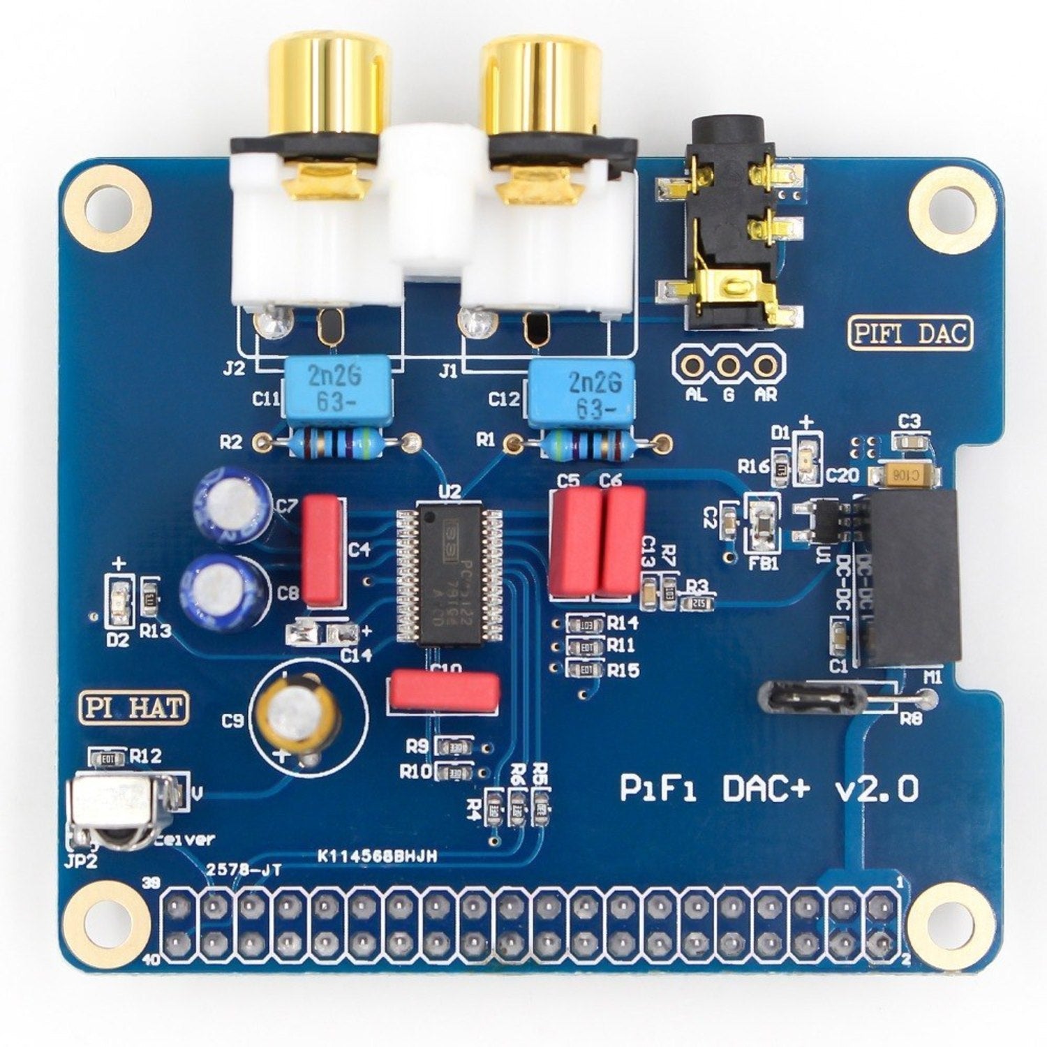 High - quality HIFI DAC Audio Sound Card Module with I2S Interface for Raspberry Pi 2/3/B+