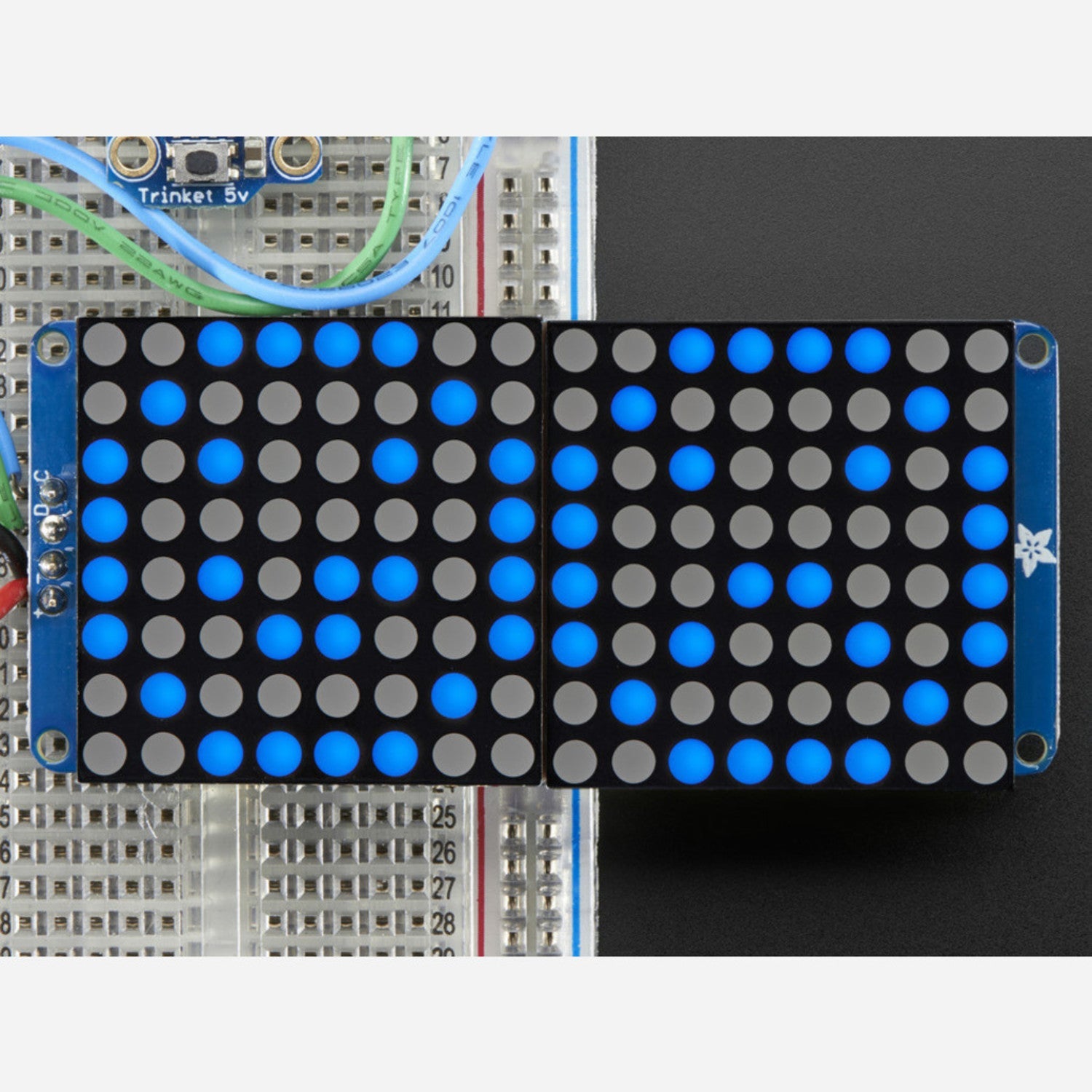 Ultra Bright 1.2" 16x8 Blue LED Matrix with Backpack - Ideal for Projects