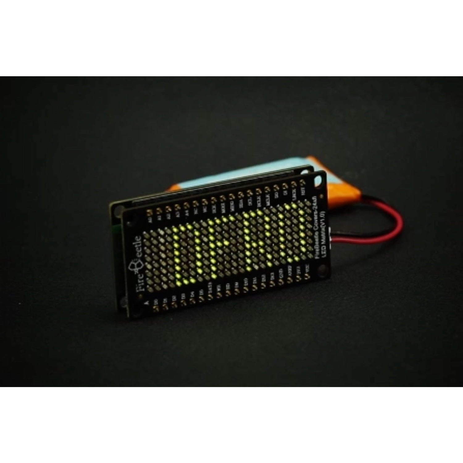 Green 24x8 LED Matrix Covers for FireBeetle - Low - power and Scrolling Display