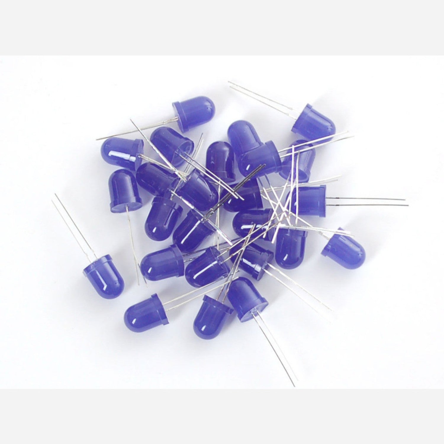 Pack of 25 Large 10mm Diffused Blue Light-Emitting Diodes (LEDs)