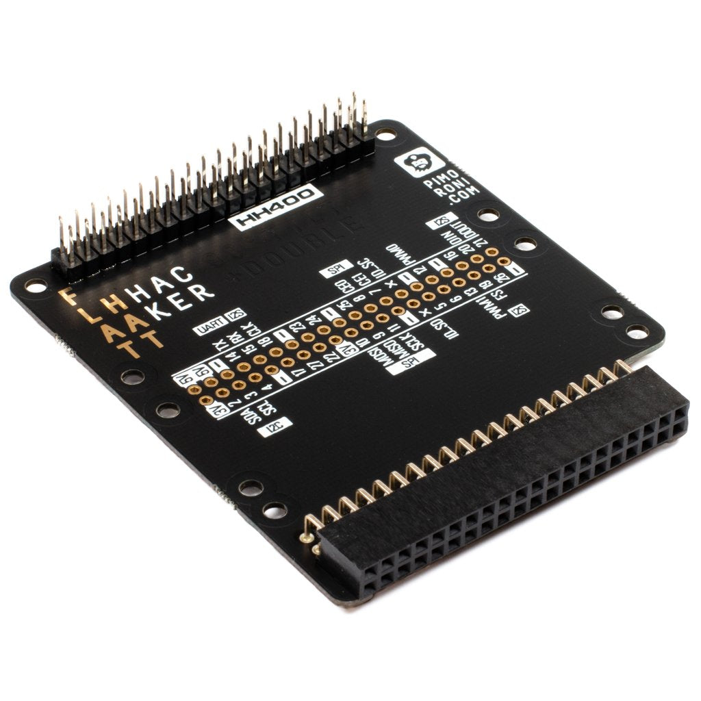Flat Raspberry Pi 400 HAT and Mini HAT Attachment Hacker Device