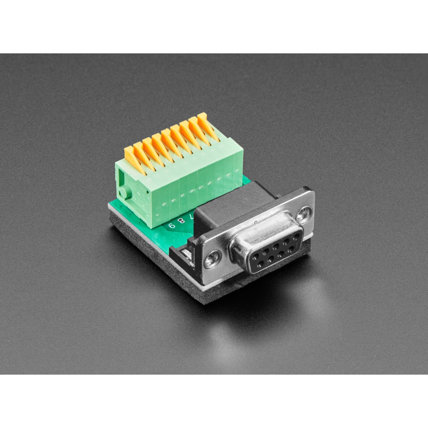 DE-9 (DB-9) Female Socket to Terminal Spring Block Adapter for Easy Custom Wiring