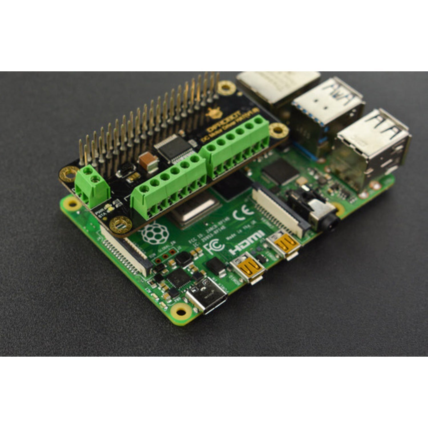 V1.0 DC Motor Driver HAT for Raspberry Pi with Encoder Interface