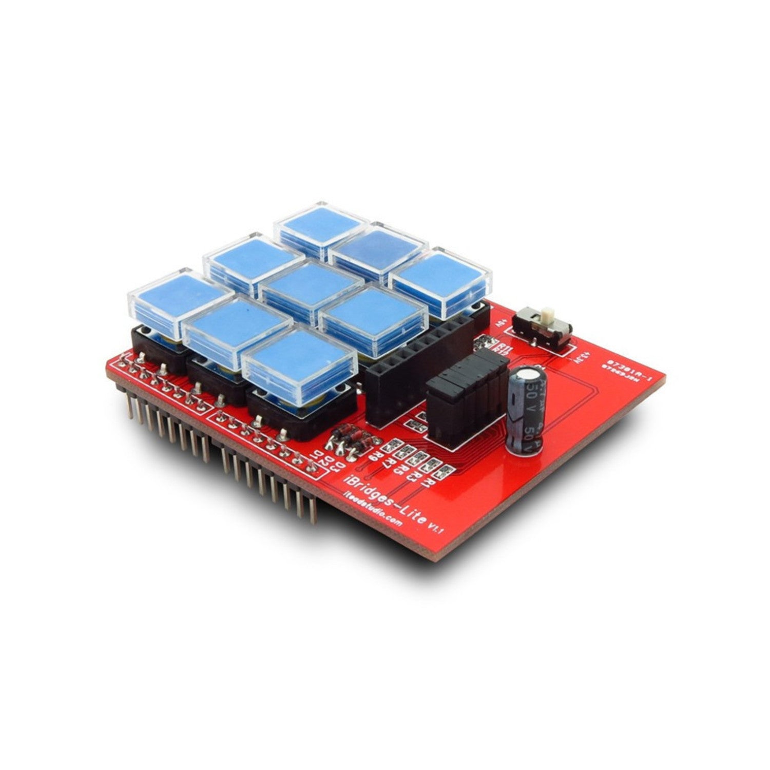 Compact IBridge Lite 3X3 Keypad Shield with 5110 Graphic LCD Interface for Arduino