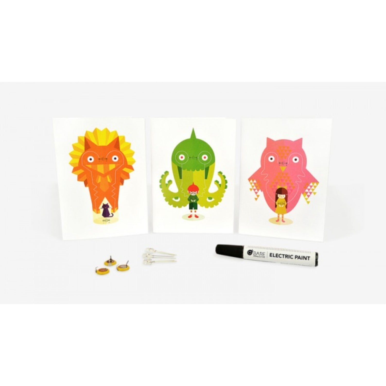 Power Animals Flashing Card Set - Ideal for All Ages