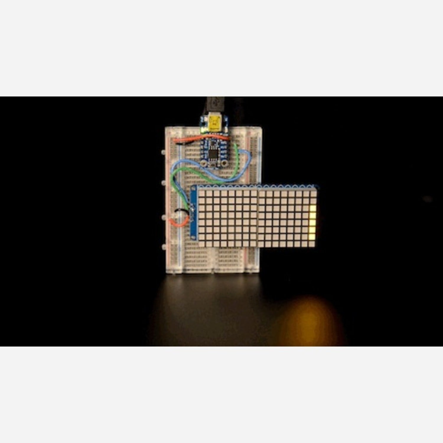 Ultra Bright Square Yellow 1.2-inch 16x8 LED Matrix with Backpack - Ideal for Display Projects