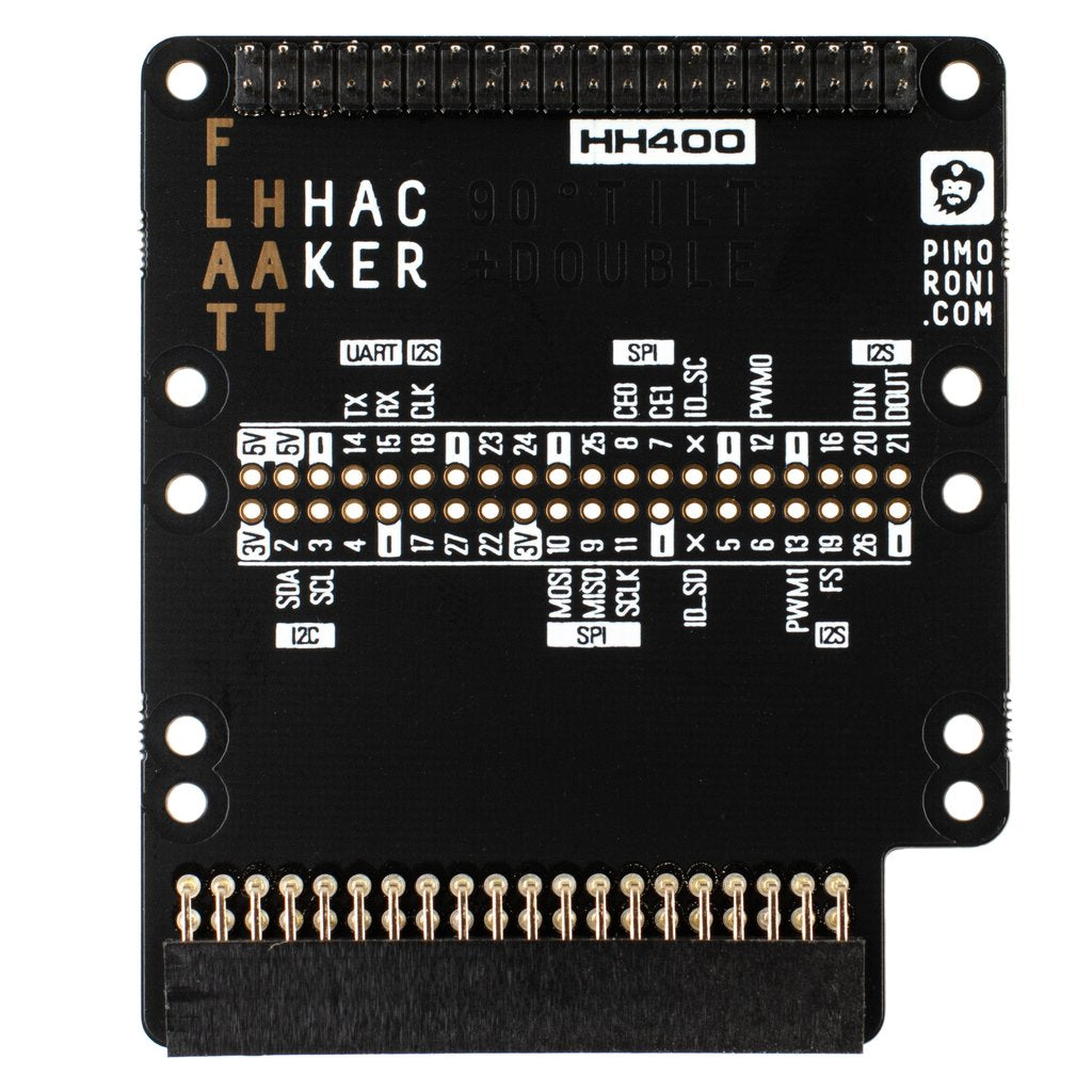 Flat Raspberry Pi 400 HAT and Mini HAT Attachment Hacker Device