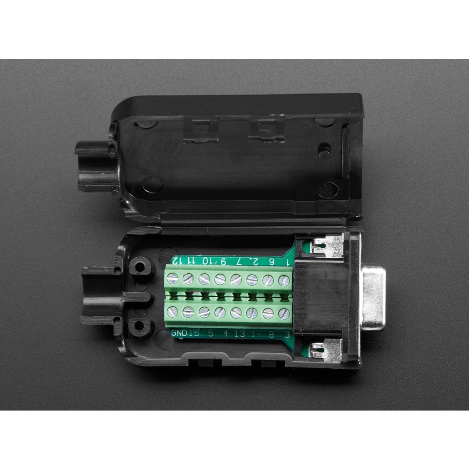 DE-15 (DB-15) Female Socket to Terminal Block Breakout Board for Custom Cable and Interface Creation