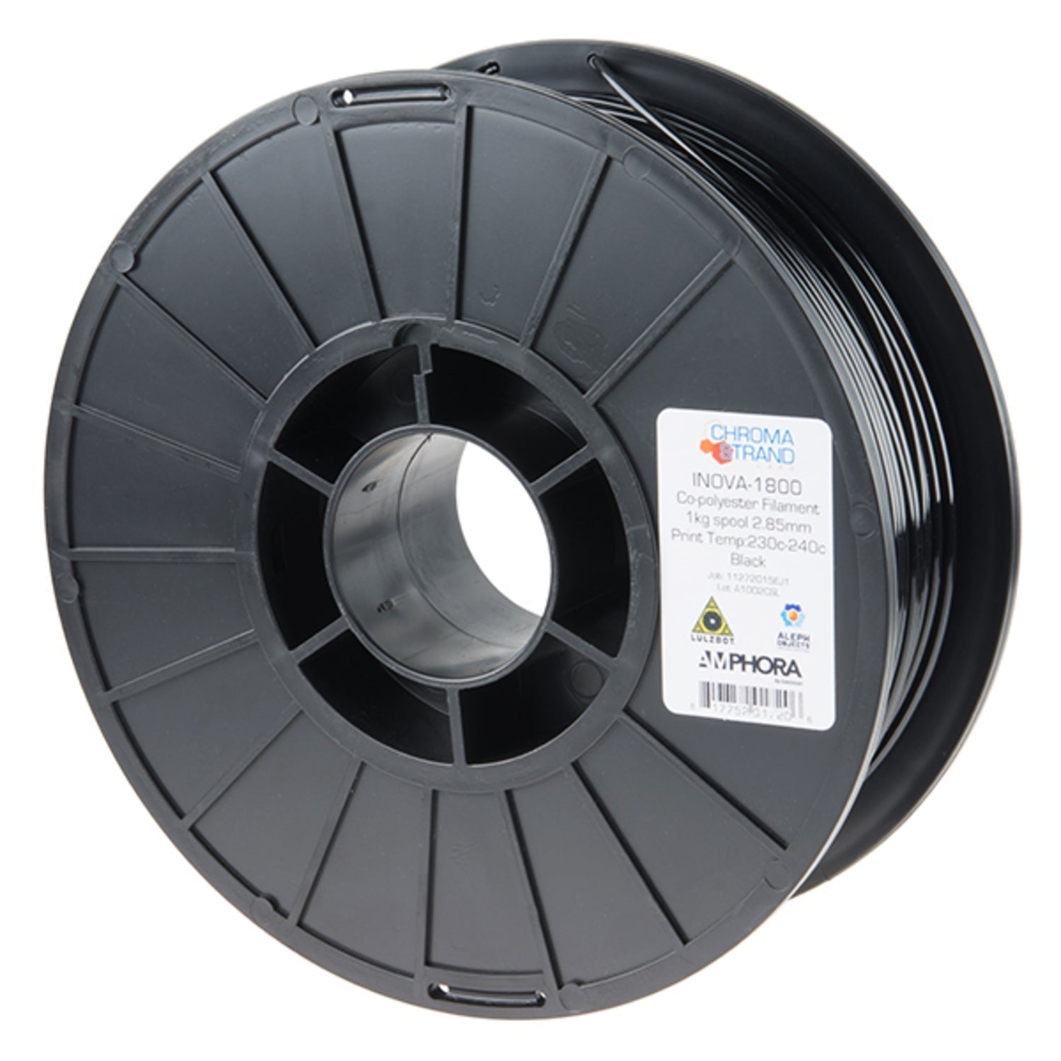 3D Printing INOVA-1800 Co-Polyester Filament, 3mm Diameter, 1kg Quantity (Black Color)