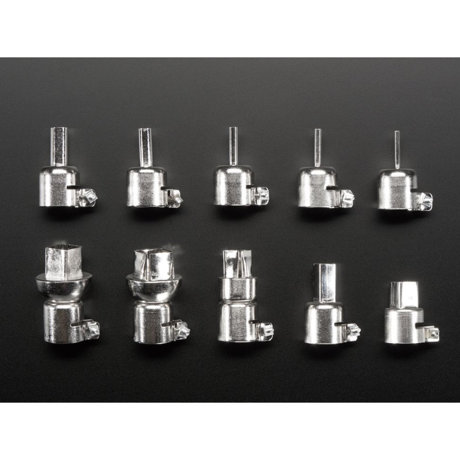 Comprehensive 10-piece Kit of Hot Air Rework Soldering Nozzles for Precision Soldering