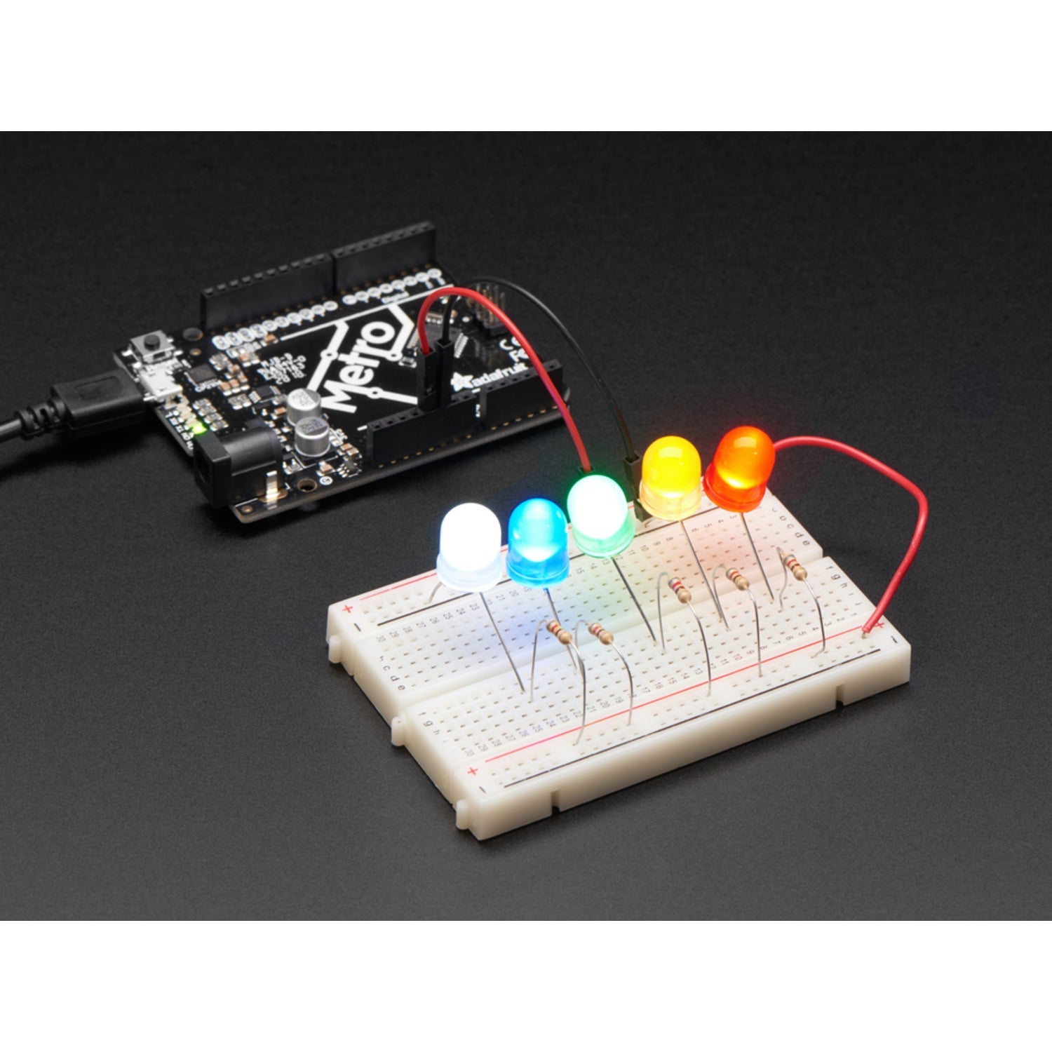 25-Piece Pack of 10mm Diffused LEDs with 5 LEDs in Each of 5 Distinct Colors
