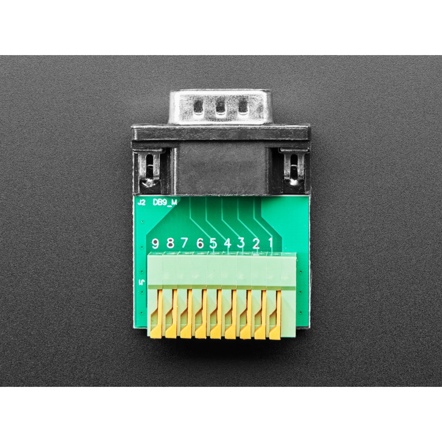 DE-9 (DB-9) Male Plug to Terminal Spring Block Adapter for Custom Cable and Interface Creation