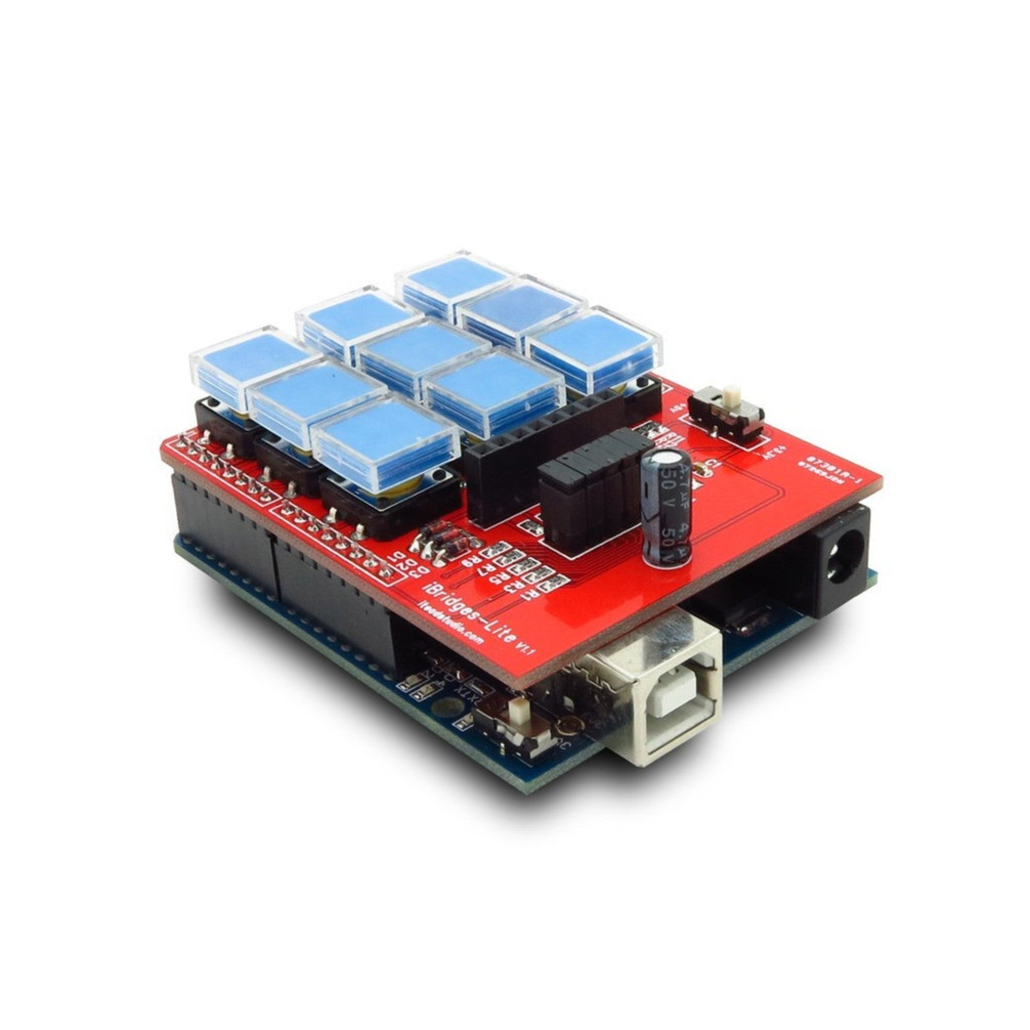 Compact IBridge Lite 3X3 Keypad Shield with 5110 Graphic LCD Interface for Arduino