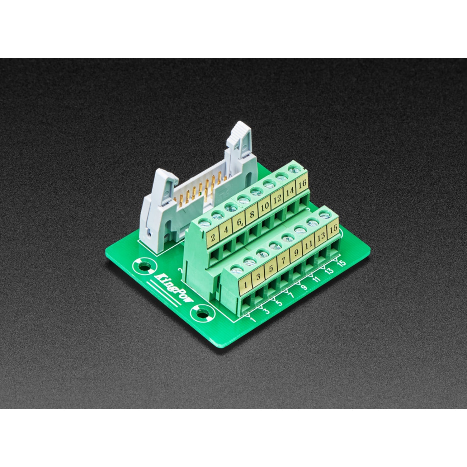 DIN Rail Mountable 2x8 IDC Connector to Terminal Block Breakout Adapter for Simplifying Wiring