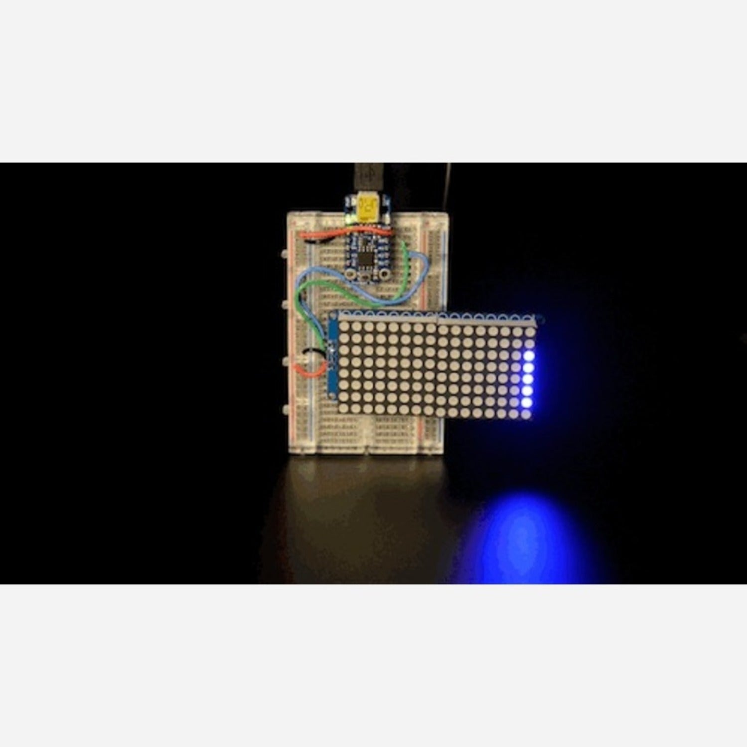 Ultra Bright 1.2" 16x8 Blue LED Matrix with Backpack - Ideal for Projects