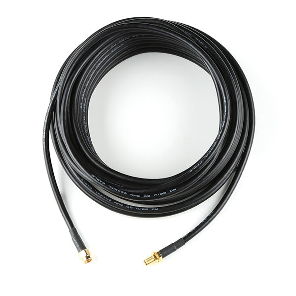 10M RG58 RP - SMA Male to Female Interface Cable for RF Devices