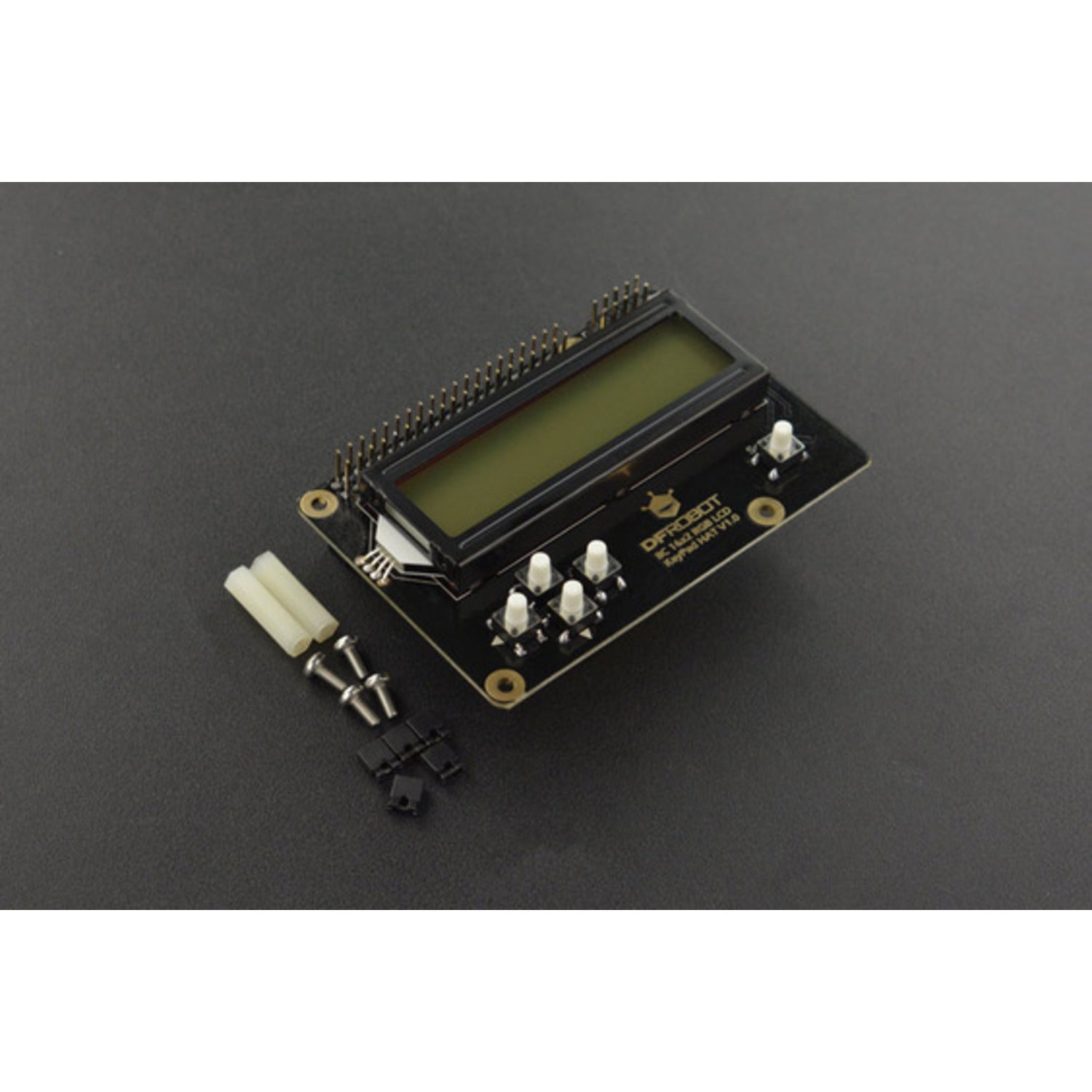 16x2 RGB LCD Keypad HAT with RGB Backlight Compatible with Raspberry Pi 3B+/4B