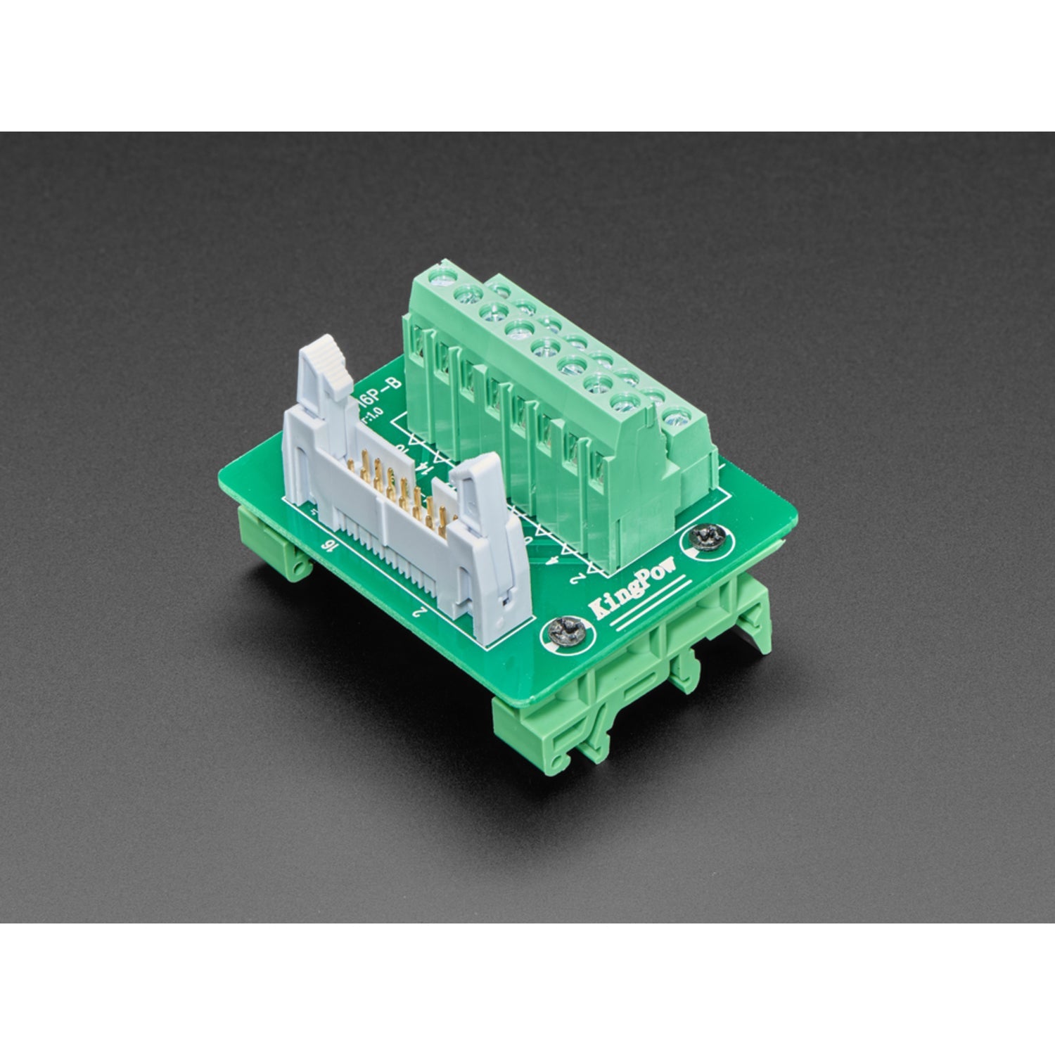 DIN Rail Mountable 2x8 IDC Connector to Terminal Block Breakout Adapter for Simplifying Wiring